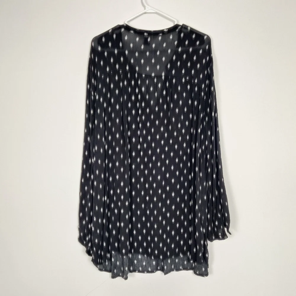 Old Navy Women's XXL Tall Tunic Shirt Black Geometric Print - Picture 6 of 8